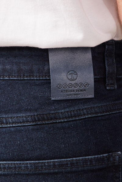 Jeans straight tapered denim noir homme