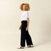 Pantalon loose taille haute fluide noir femme