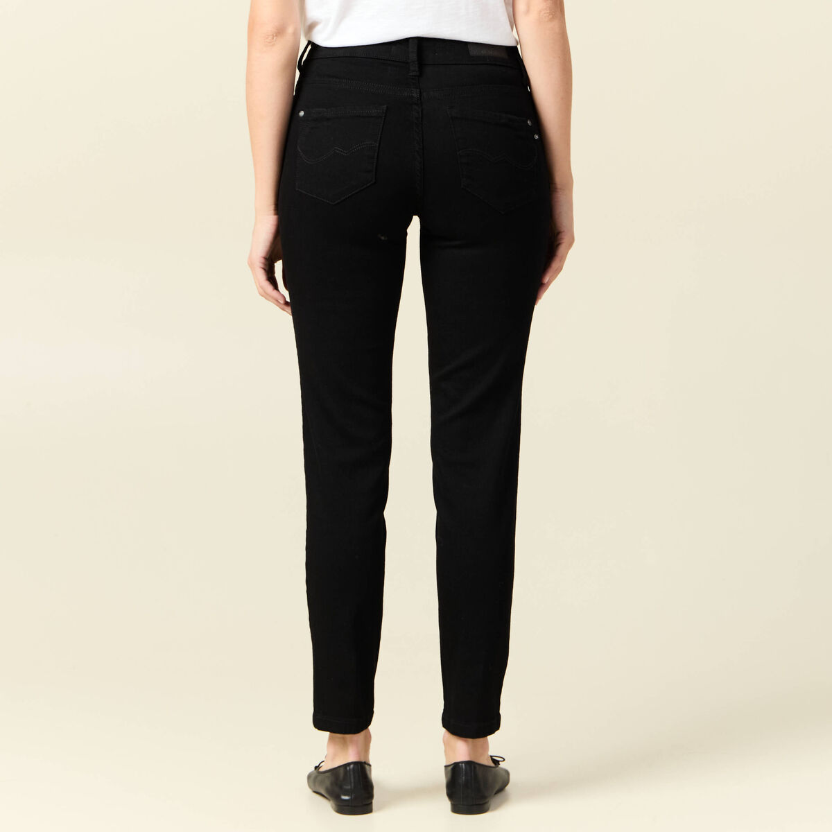 Jeans slim 7/8ème denim noir femme