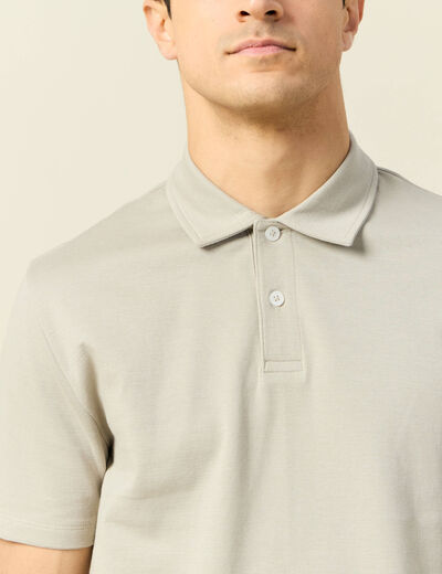 Polo manches courtes beige homme