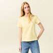 T-shirt manches courtes jaune clair femme