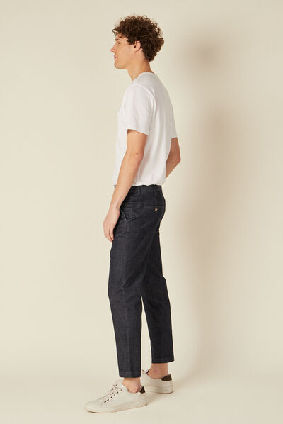 Jeans straight chino denim brut clean homme