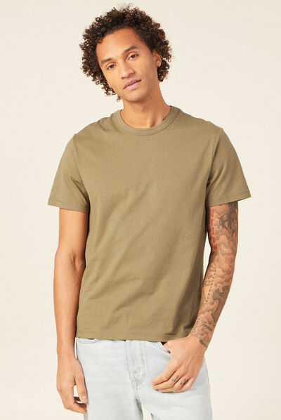 T-shirt éco-responsable vert kaki homme