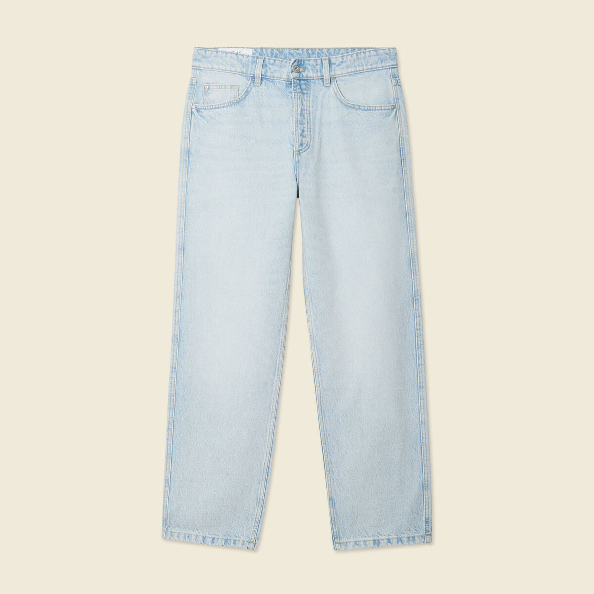Jeans large 5 poches denim snow bleach homme