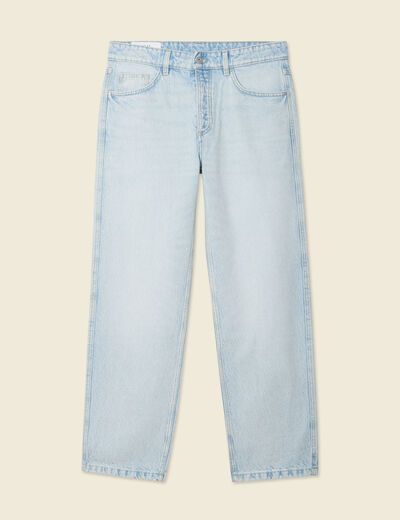 Jeans large 5 poches denim snow bleach homme
