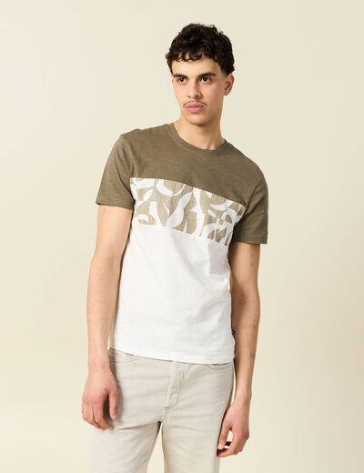 T-shirt manches courtes vert kaki homme