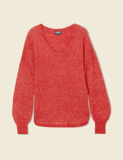 Pull éco-responsable rouge foncé femme
