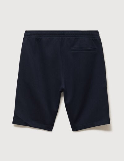 Bermuda droit &eacute;lastiqu&eacute; bleu marine homme