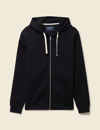 Sweat &agrave; capuche manches longues noir homme