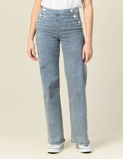 Jeans large à pont denim used femme
