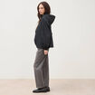 Parka oversize d&eacute;perlante &agrave; capuche noir femme