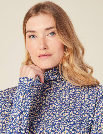 T-shirt manches longues bleu femme