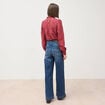 Jeans large taille haute denim stone femme