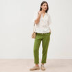 Blouse col v manches 3/4 en coton brod&eacute;e ecru femme