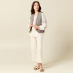 Chemise manches longues brodée creme femme