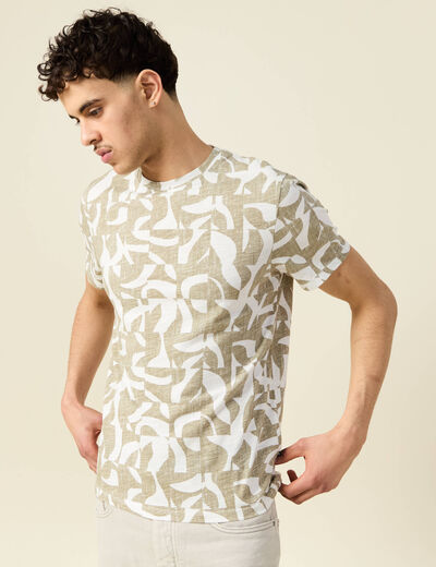 T-shirt manches courtes beige homme