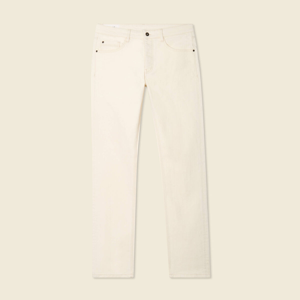 Jeans straight 5 poches ecru homme