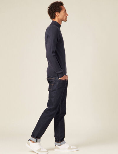 Pull manches longues bleu marine homme