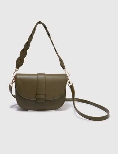 Sac &agrave; rabat en bandouli&egrave;re vert olive femme