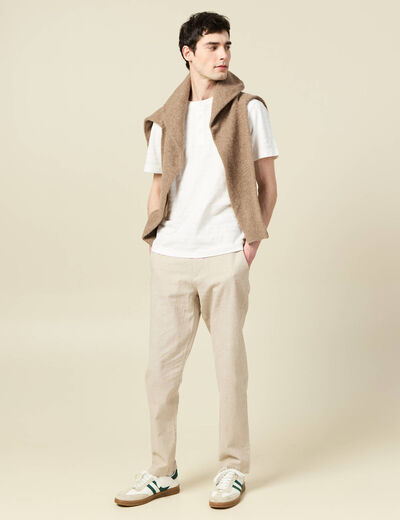 T-shirt en coton ecru homme