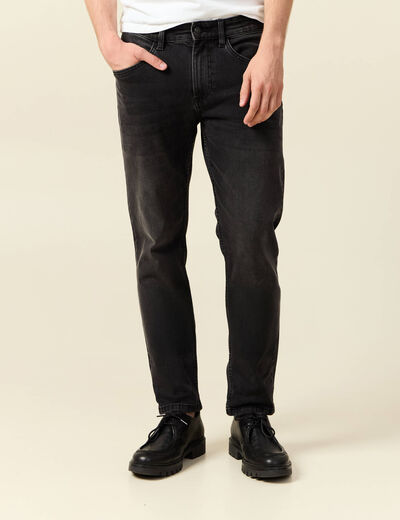 Jeans slim 5 poches longueur 32 denim noir homme