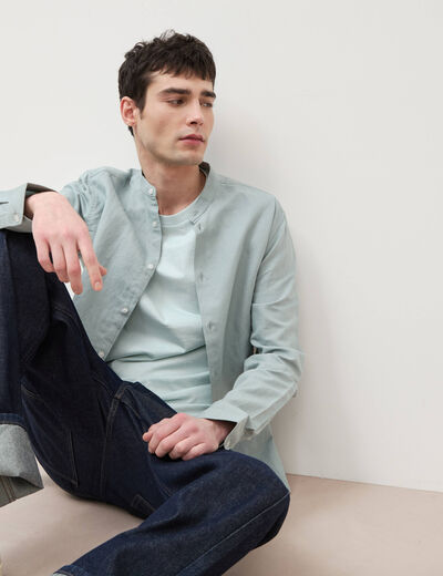 Chemise manches longues vert clair homme