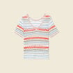 Pull manches courtes violet clair femme