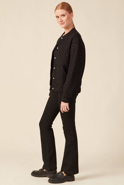 Gilet teddy oversize noir femme