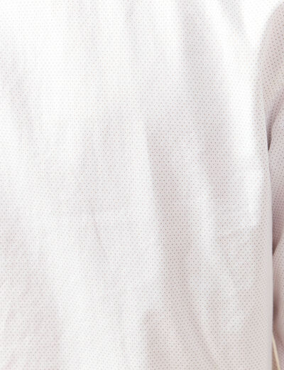 Chemise cintr&eacute;e en coton manches longues blanc homme