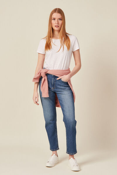 Jeans regular denim stone femme