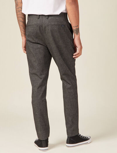 Pantalon chino tapered gris foncé homme