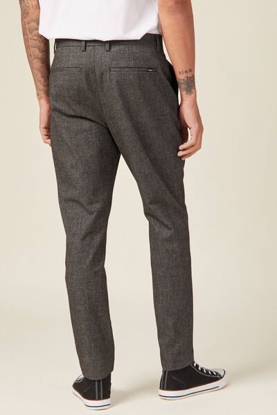 Pantalon chino tapered gris foncé homme