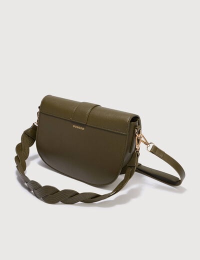 Sac &agrave; rabat en bandouli&egrave;re vert olive femme