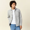 Surchemise boutonn&eacute;e gris fonc&eacute; homme