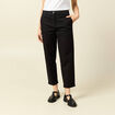 Pantalon taille haute fluide noir femme