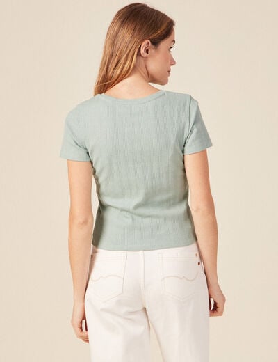 T-shirt manches courtes vert pastel femme