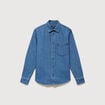 Chemise col am&eacute;ricain manches longues denim stone homme