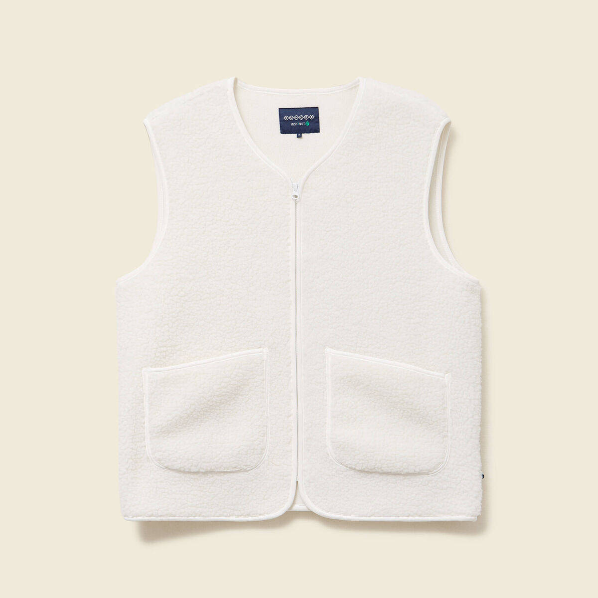 Sweat sans manches effet polaire ecru homme