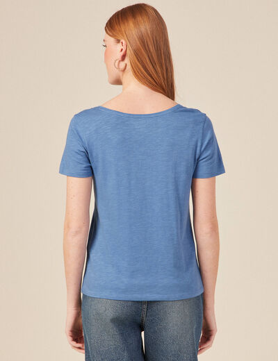 T-shirt manches courtes bleu femme