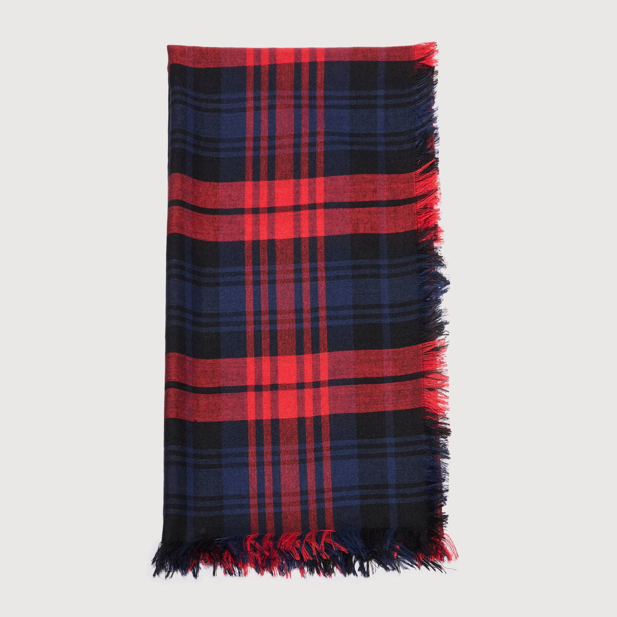Foulard &agrave; carreaux rouge femme