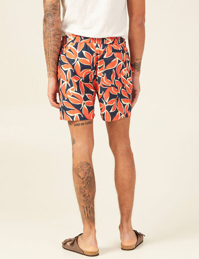 Short de bain orange homme