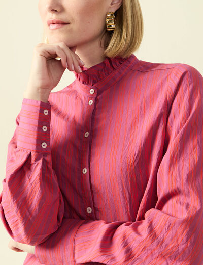 Chemise oversize manches longues prune femme