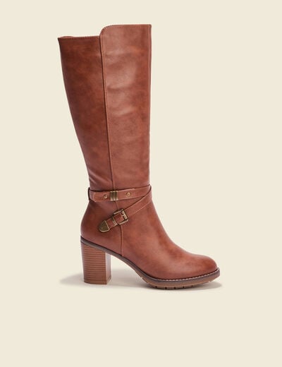 Bottes &agrave; talon marron femme