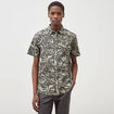Chemise manches courtes vert kaki homme