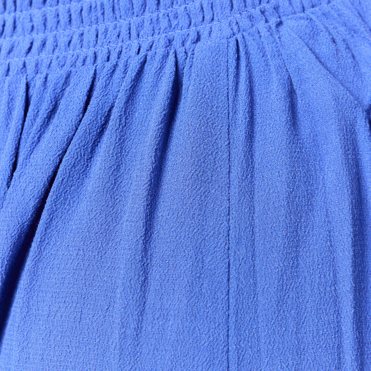 Robe fluide col v manches courtes bleu electrique femme
