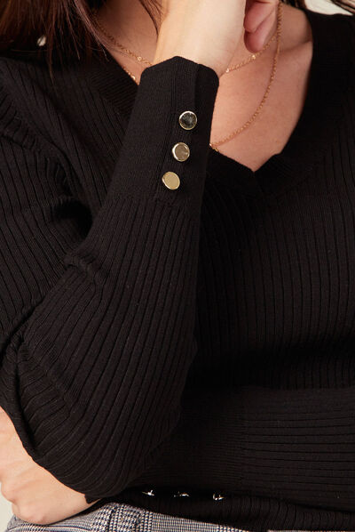 Pull éco-responsable noir femme