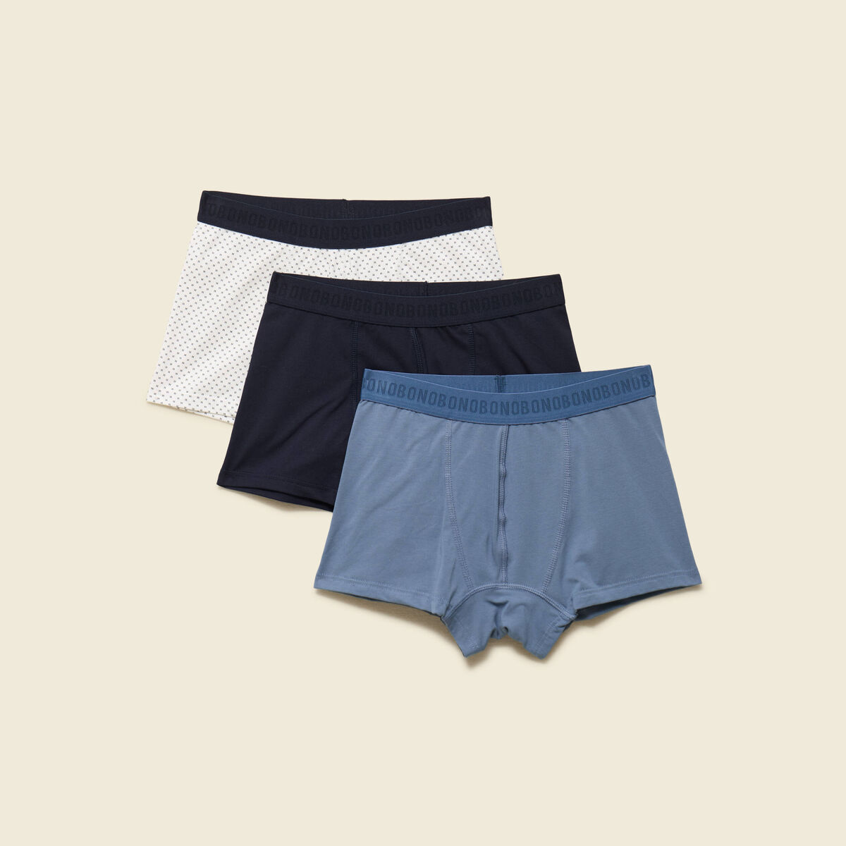 Lot de 3 boxers bleu fonc&eacute; homme