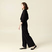 Pantalon large fluide noir femme