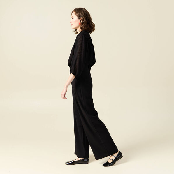 pantalon large fluide noir femme Pantalon large fluide noir femme