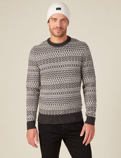 Pull manches longues ecru homme